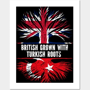 British Grown with Turkish Roots UK Flag England Britain Union Jack Posters and Art